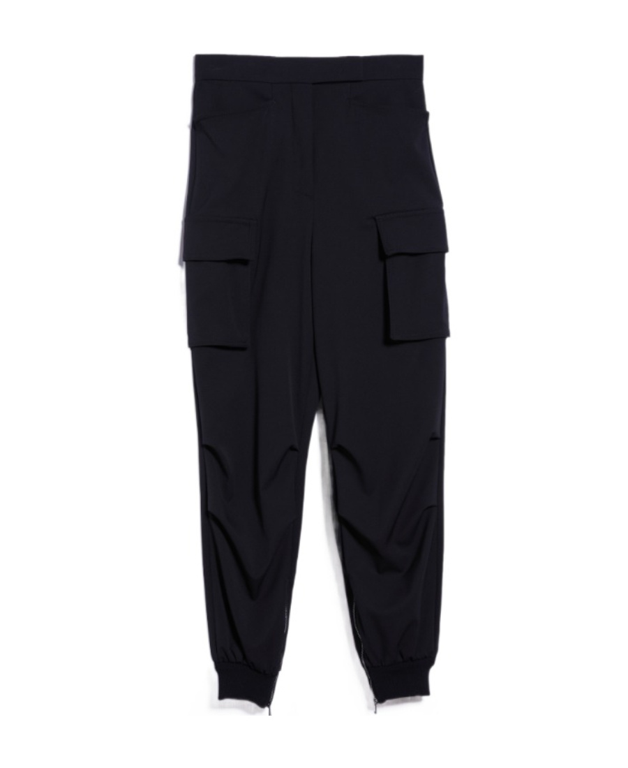 Max Mara Wool Overalls Casual Trousers In Black