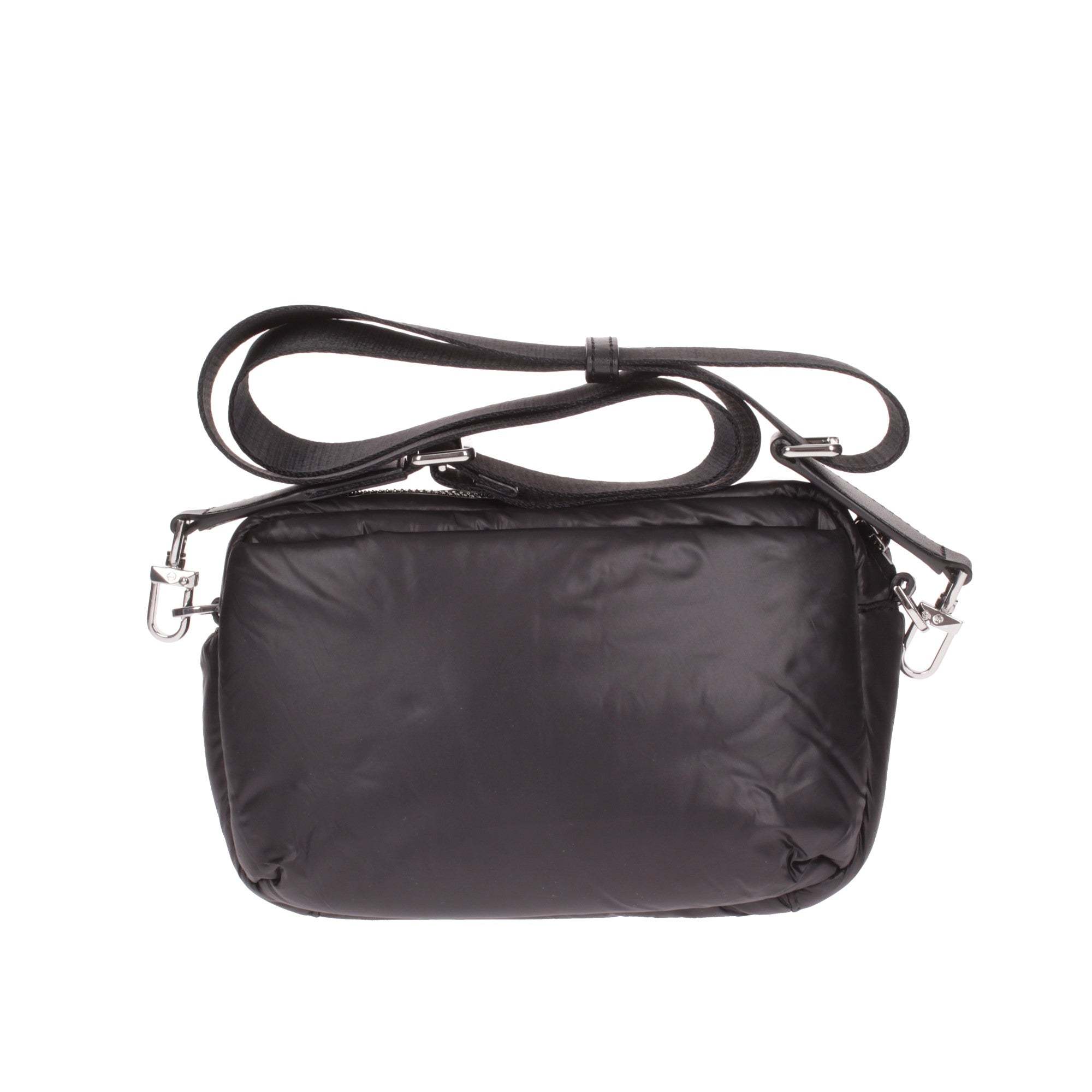 Michael Kors Michael Solid Color Leonie Camera Bag With Silver-tone Metal In Black