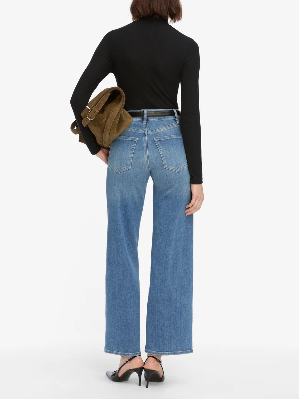 Frame High-waisted Wide-leg Jeans In Blue