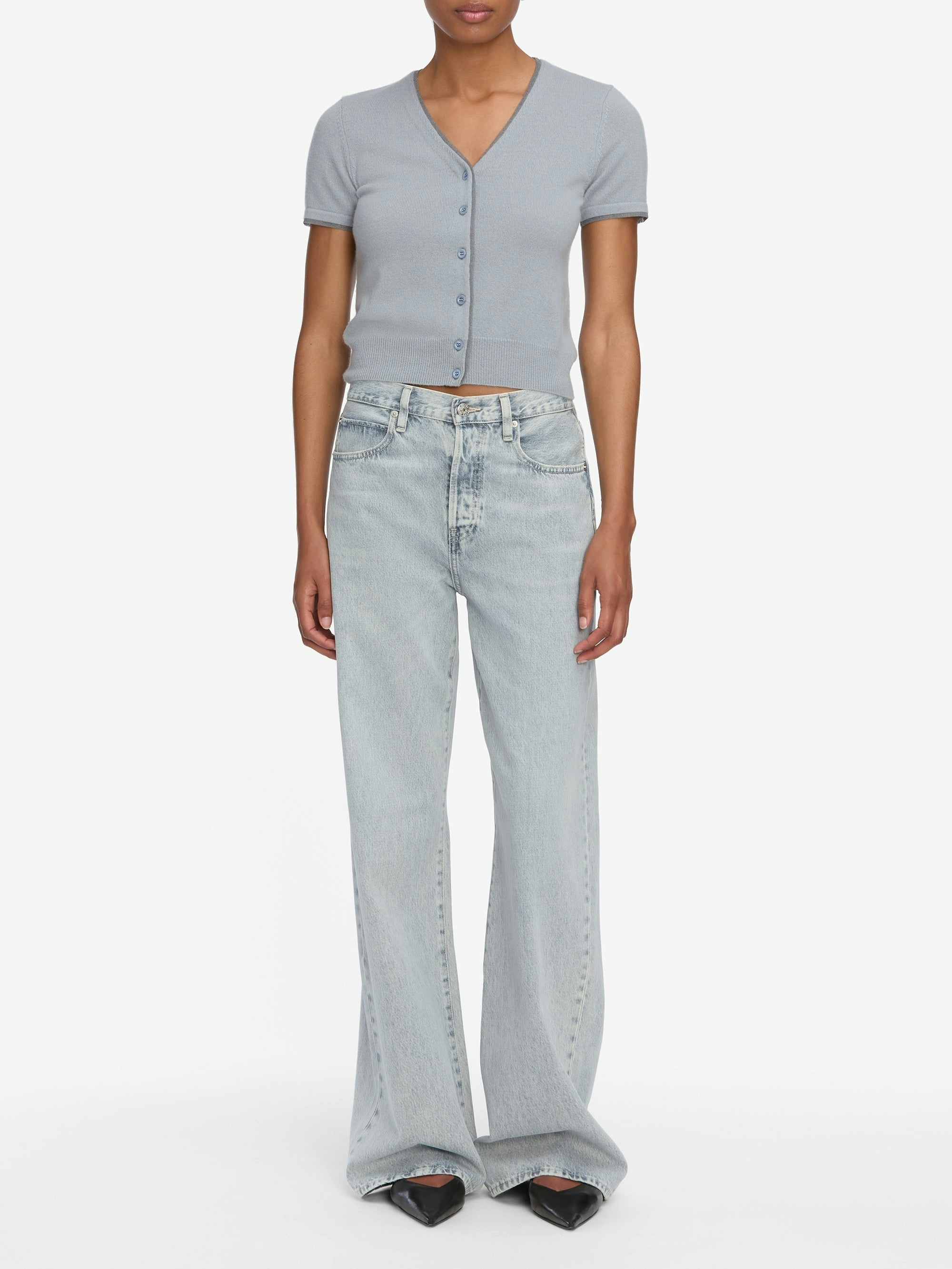 Frame Low-rise Wide-leg Jeans In Blue
