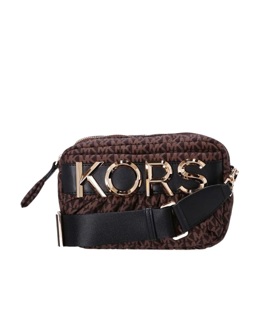 Michael Kors Logo-plaque Crossbody Bag In Black