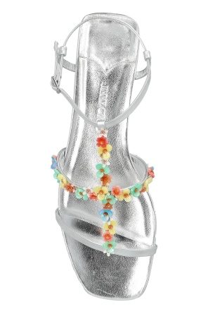 Jimmy Choo Silver Open Toe Sandals In Metallic