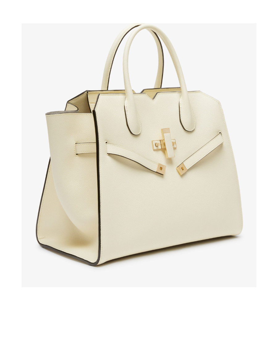Valextra Medium Milano Leather Tote Bag In Nude