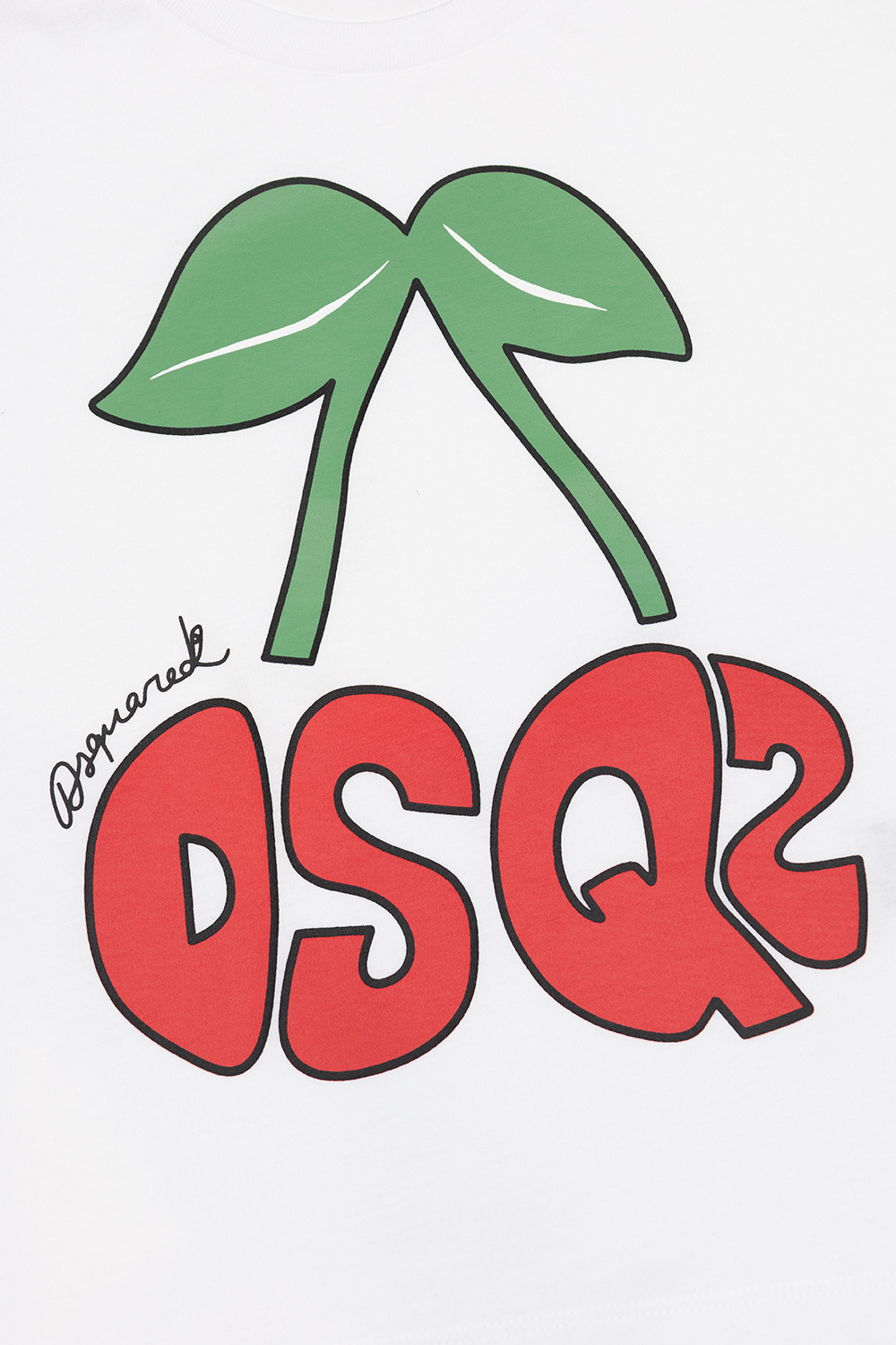 Dsquared2 Kids Cherry Logo Printed Crewneck T-shirt In White