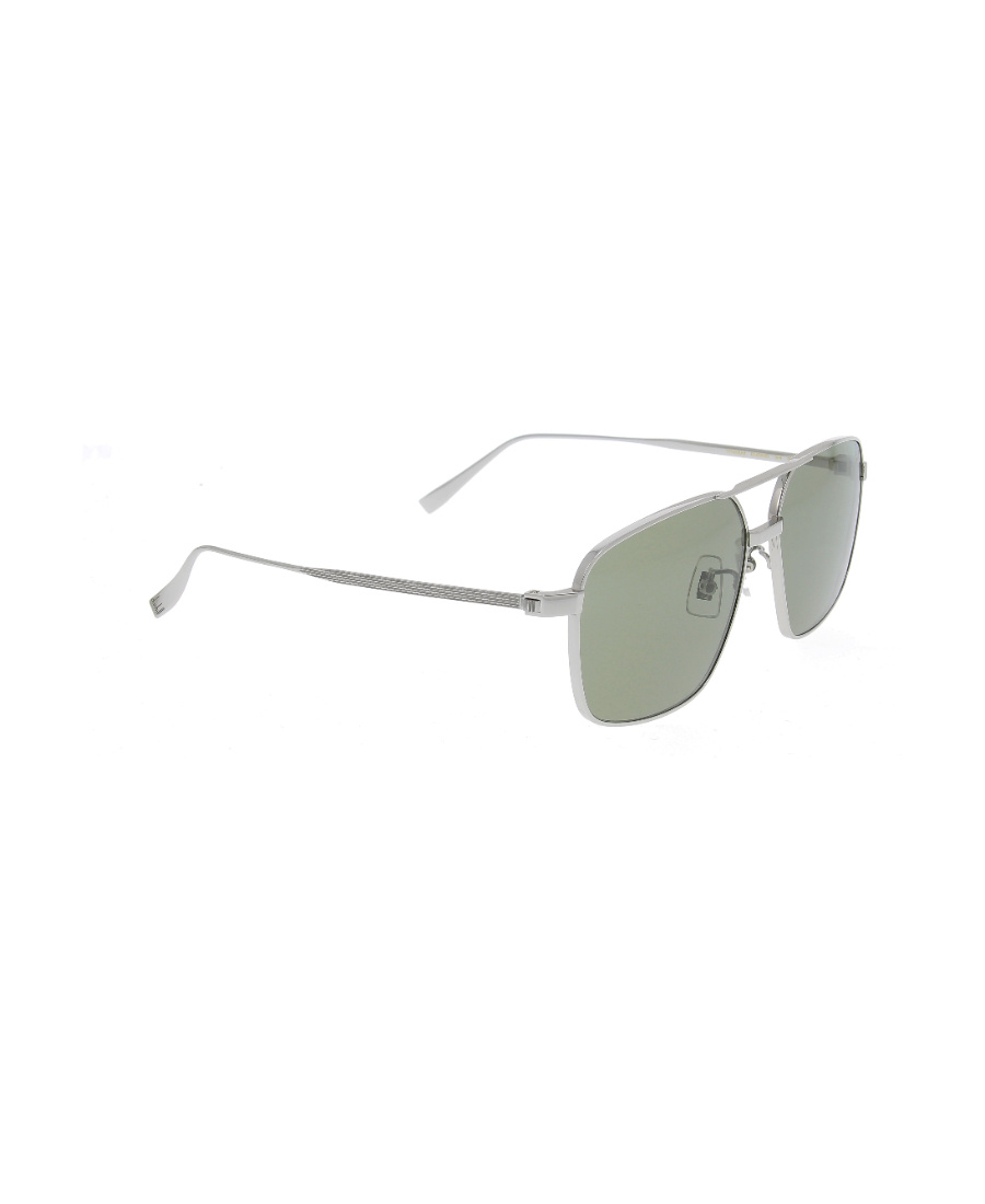 DUNHILL ANGULAR HAMMERED-ARM AVIATOR SUNGLASSES