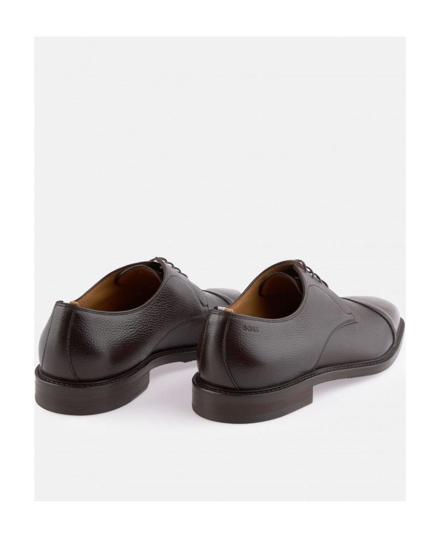 Hugo Boss Logo Lace-up Shoes In Brown