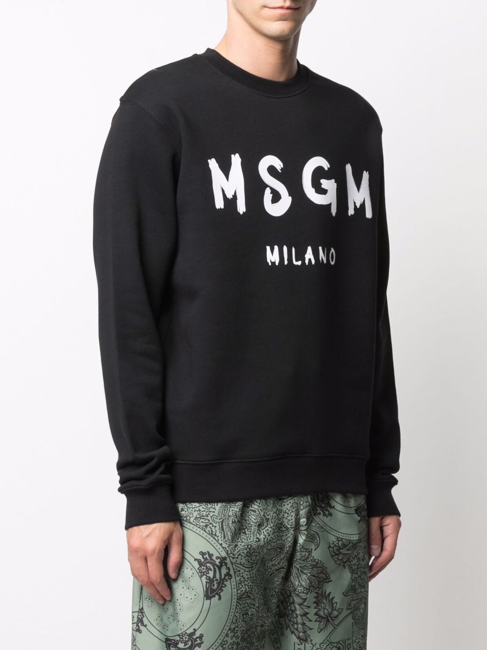 Msgm Cotton Sweatshirt In Black