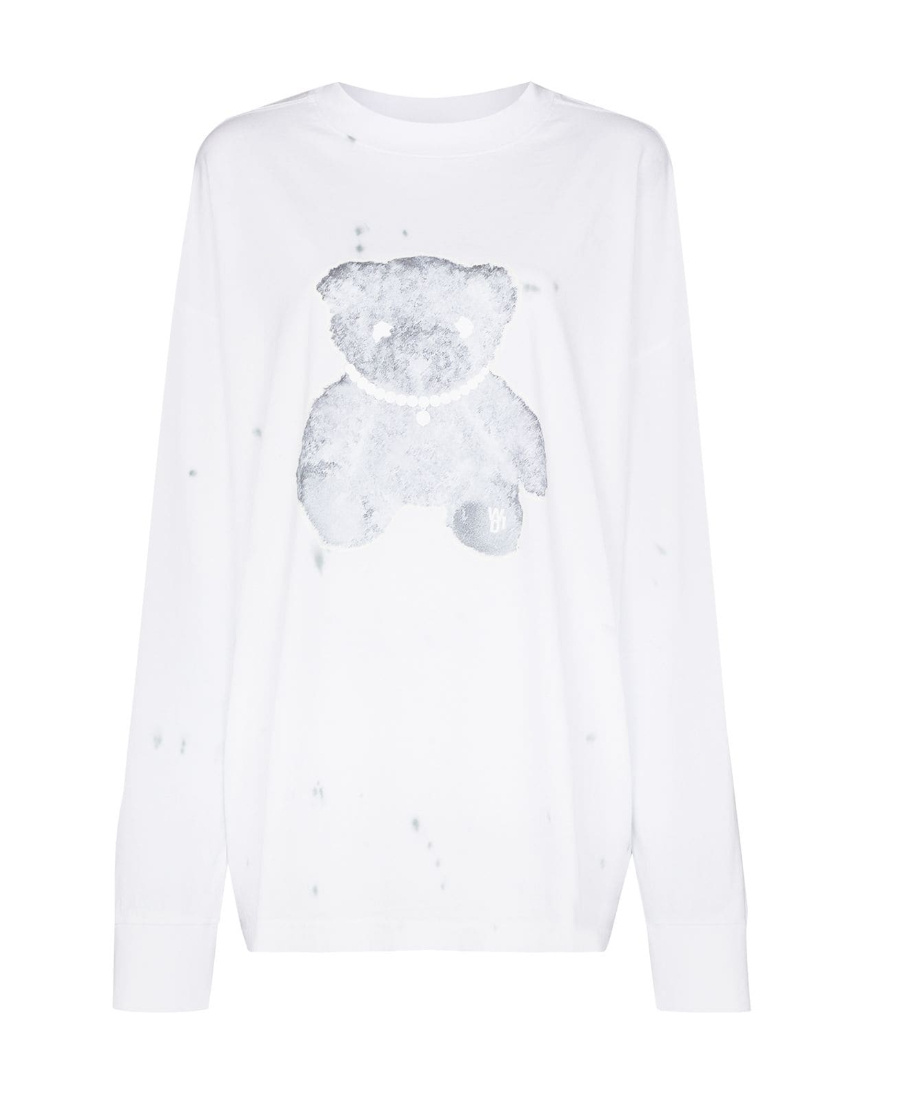 We11 Done Teddy Bear Cotton Sweatshirt In White