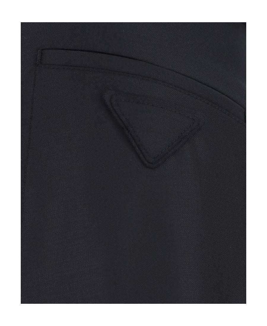 Prada Midnight Wool Wide-leg Pant In Blue
