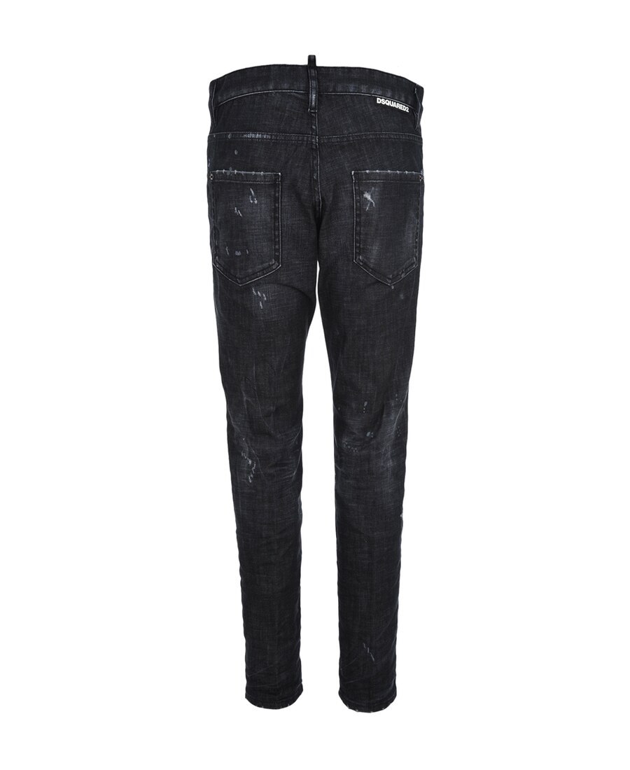 Dsquared2 Distressed Straight Leg Jeans In Black