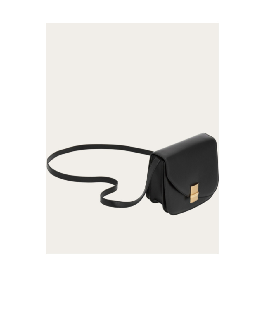 FERRAGAMO ASYMMETRICAL FRONT FLAP SHOULDER BAG
