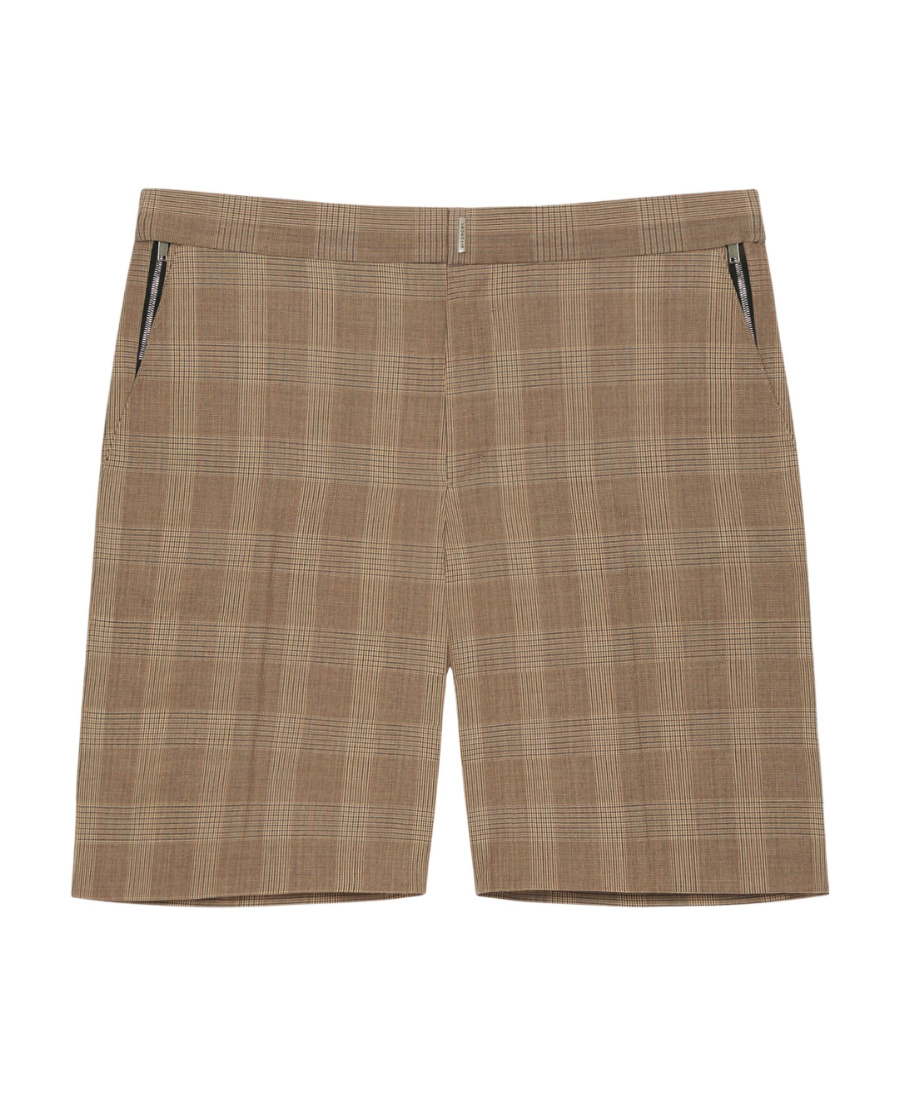 Givenchy Prince Of Wales Pattern Bermuda Shorts In Brown