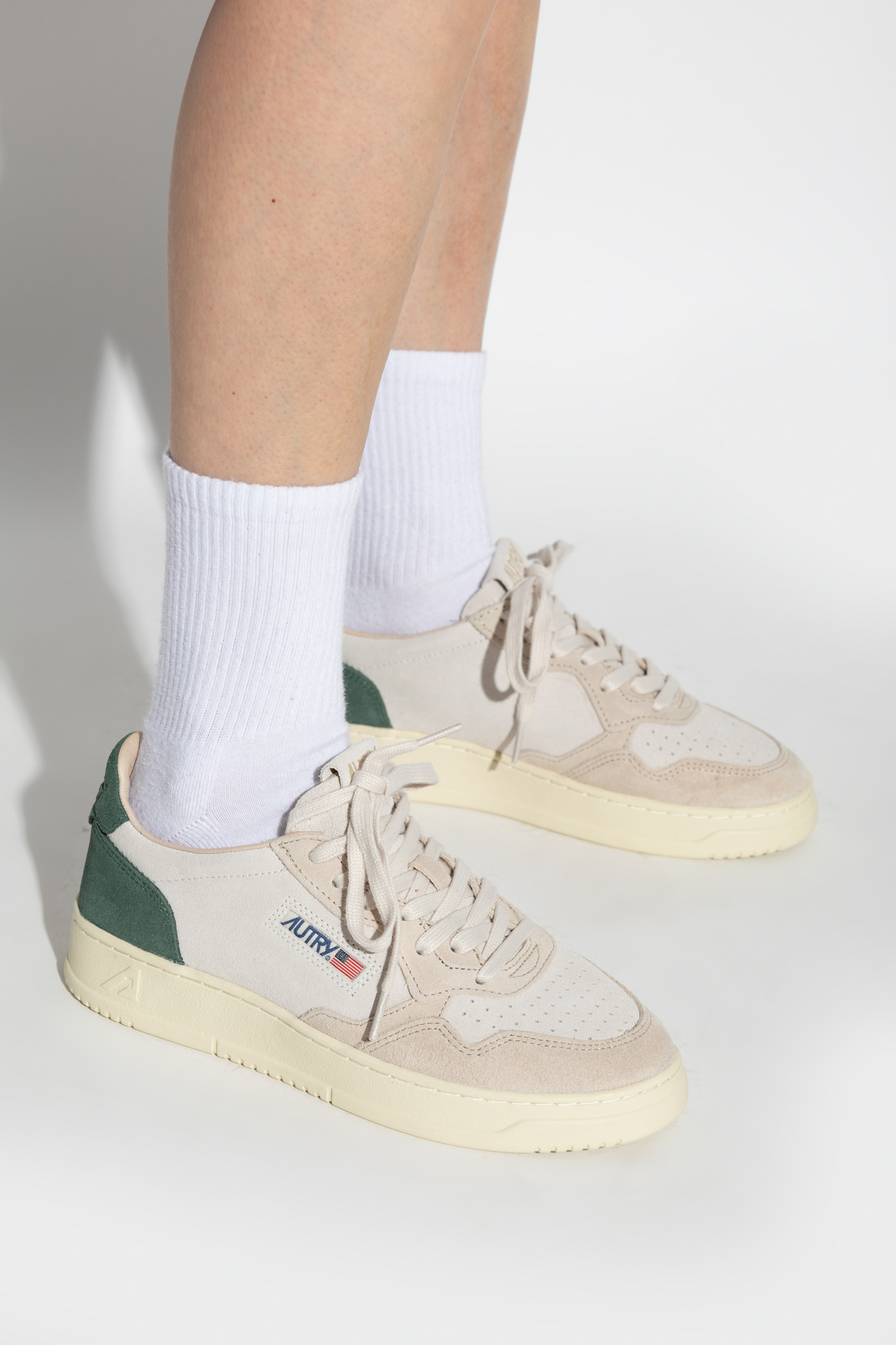 Autry Round Toe Sneakers Featuring Perforated Front