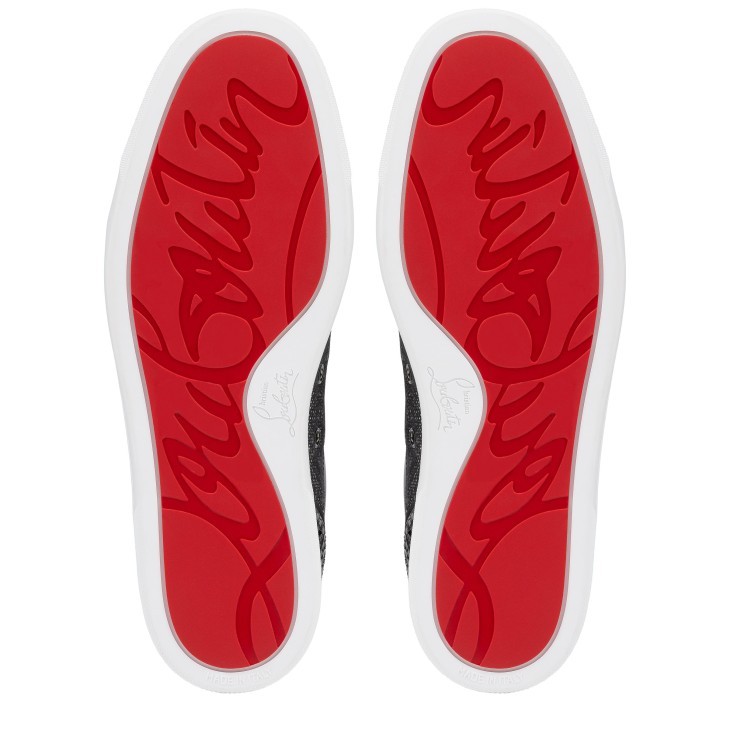 Shop Christian Louboutin Louis Junior P Pik Pik Strass Sneakers In Black