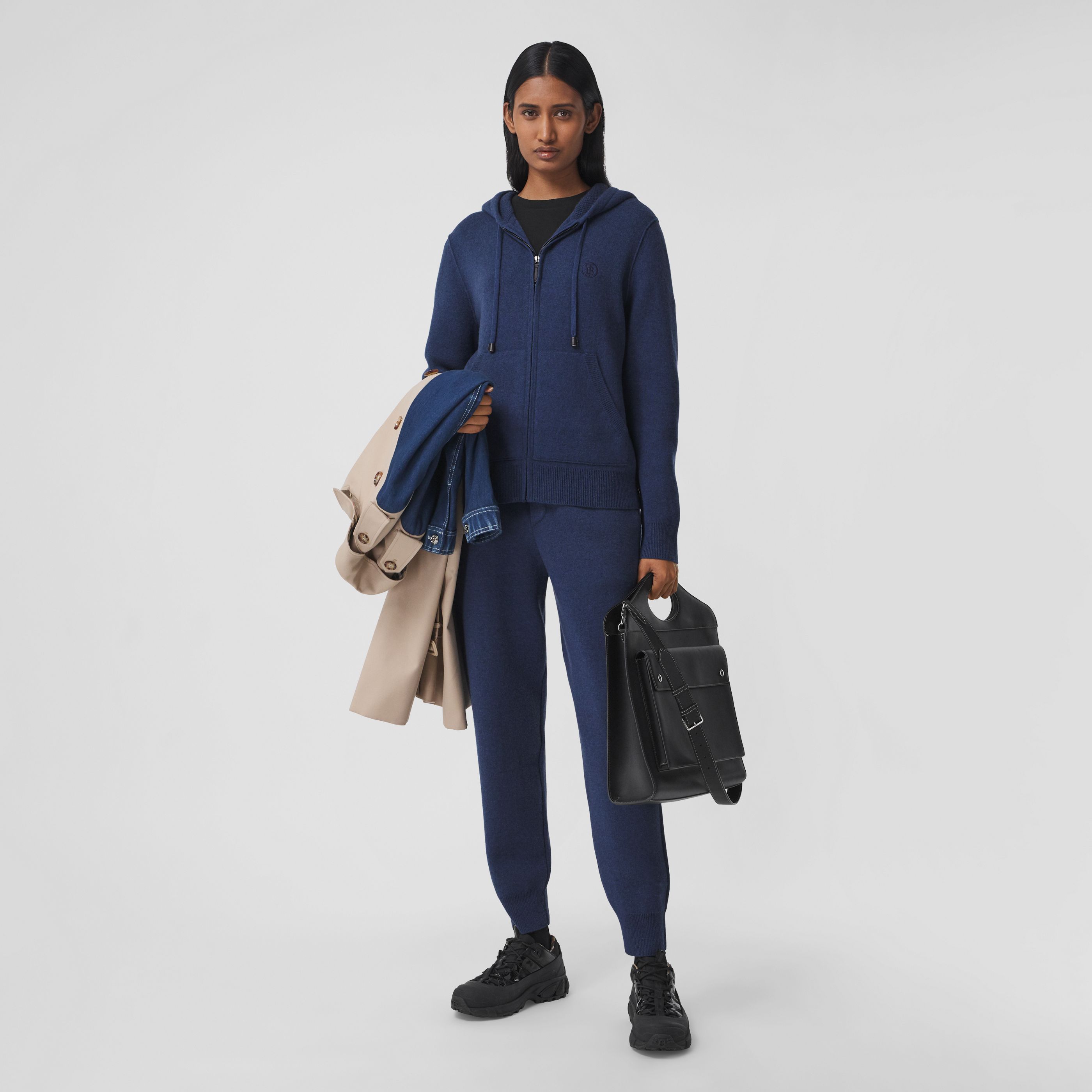 Burberry Embroidered Logo Track Pants In Blue
