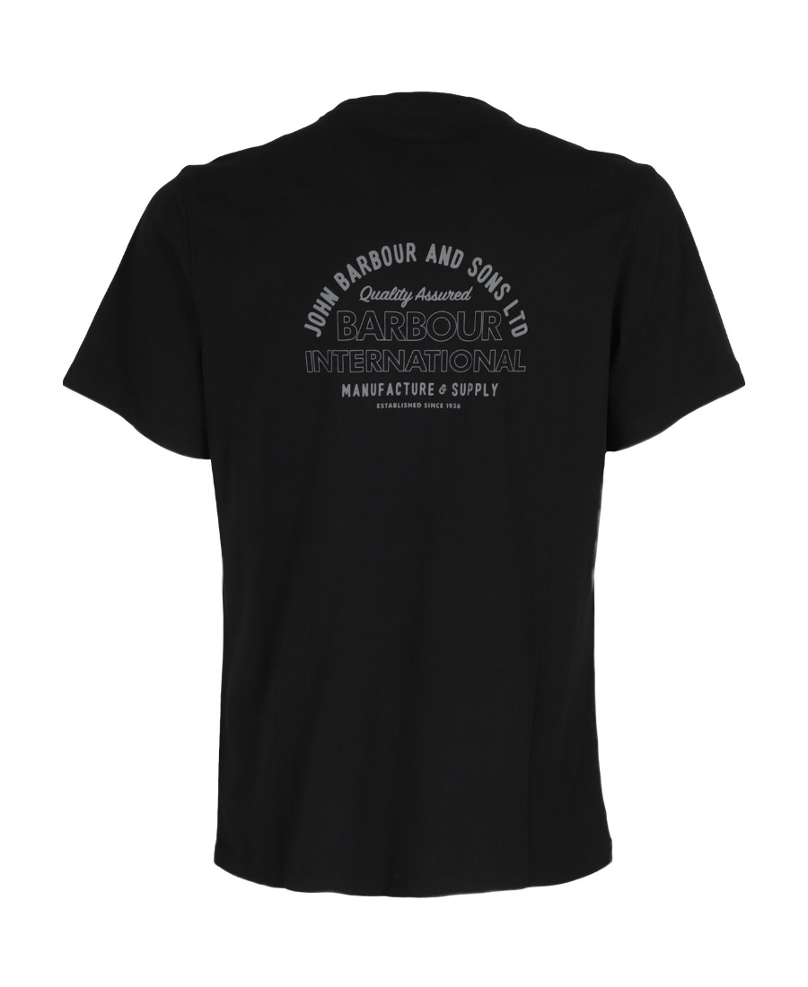 Barbour Logo Printed Crewneck T-shirt In Black