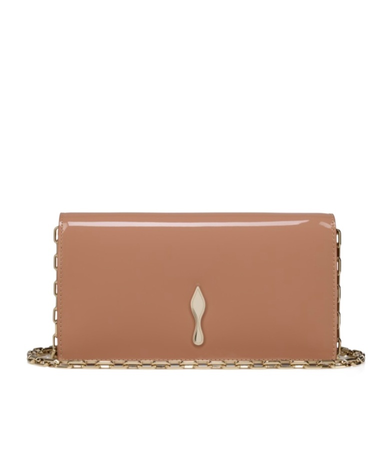 Christian Louboutin Bettina Patent Leather Clutch Bag In Pink