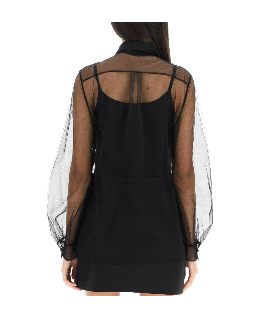 VALENTINO LACE-EMBROIDERED SHEER TOP