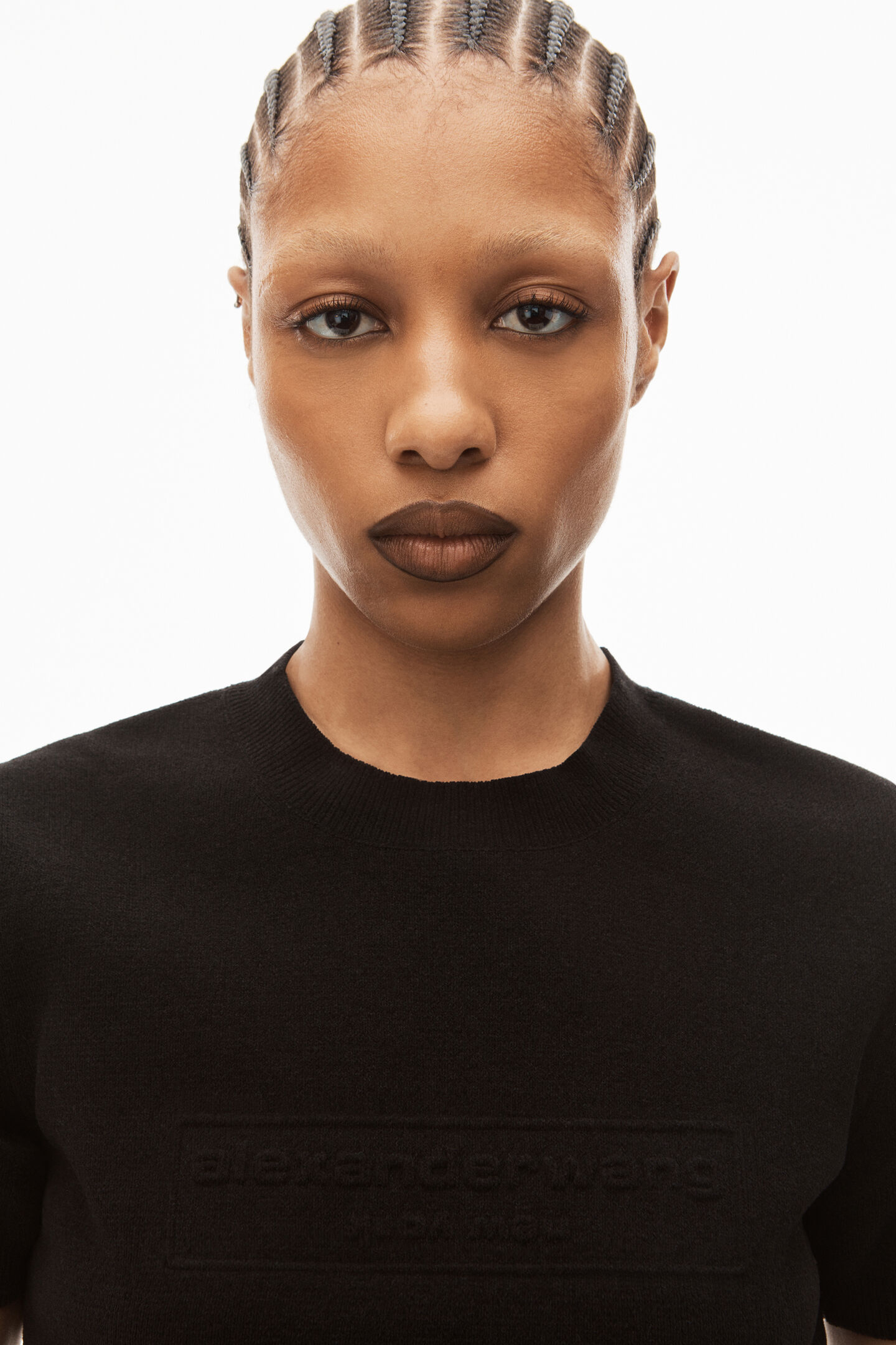 Alexander Wang Cotton-blend Chenille Cropped Pullover With Logo In Black
