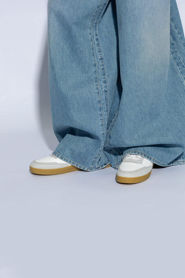 A.p.c. Two-tone Synthetic Leather Plain Sneakers In White