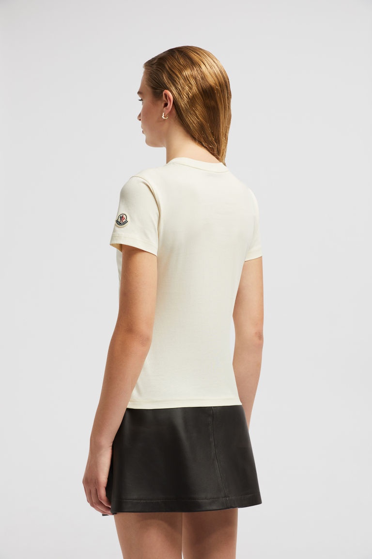 Moncler Logo-embroidered Cotton T-shirt In White