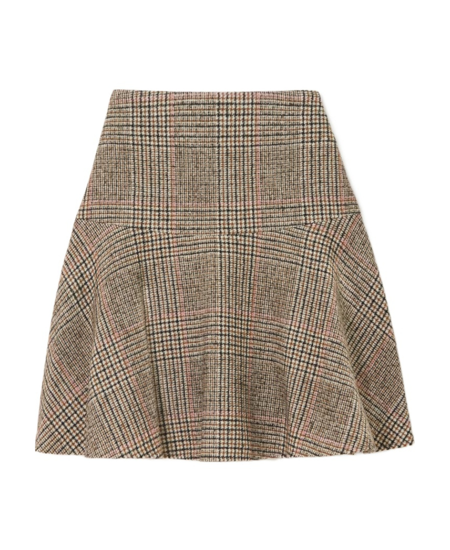 BRUNELLO CUCINELLI CHECK PLEATED MINI SKIRT