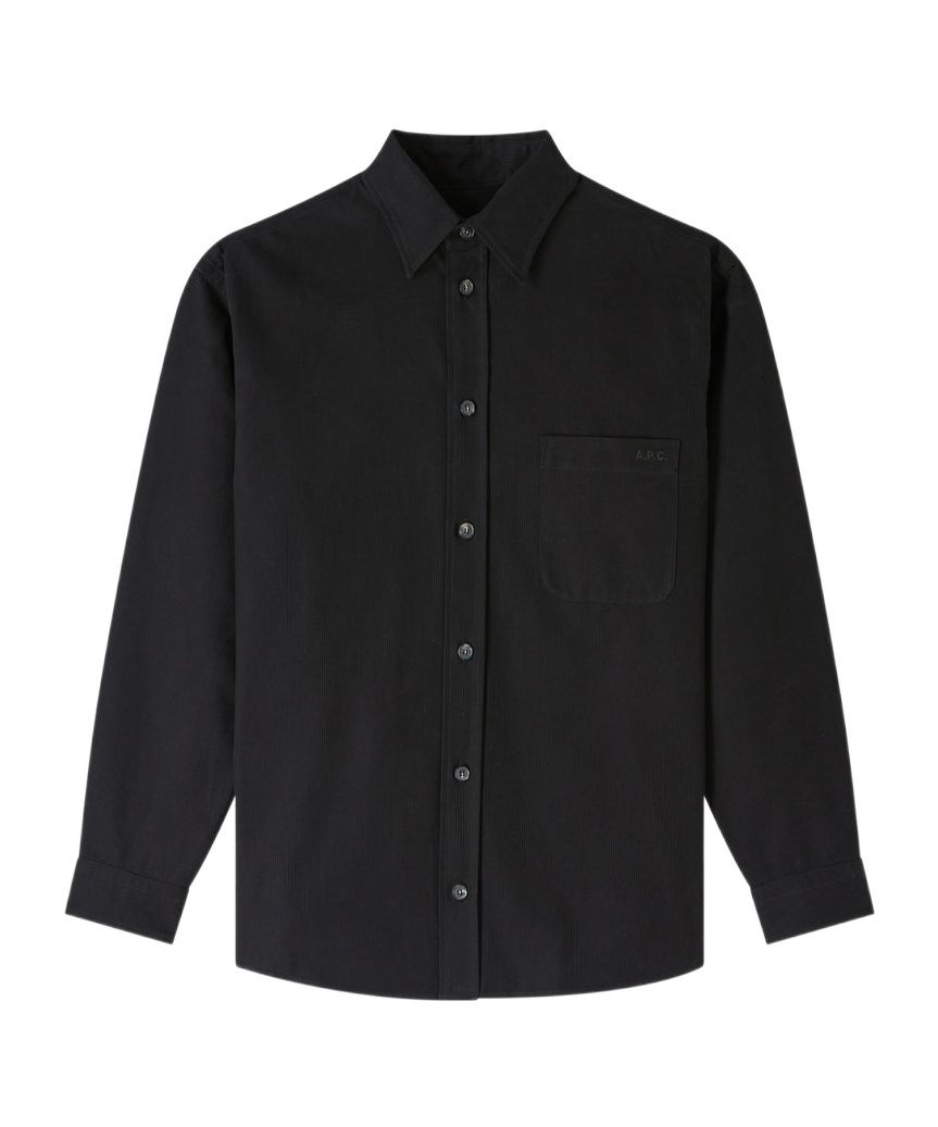 Apc A.p.c. Black Heavyweight Canvas Overshirt In Black