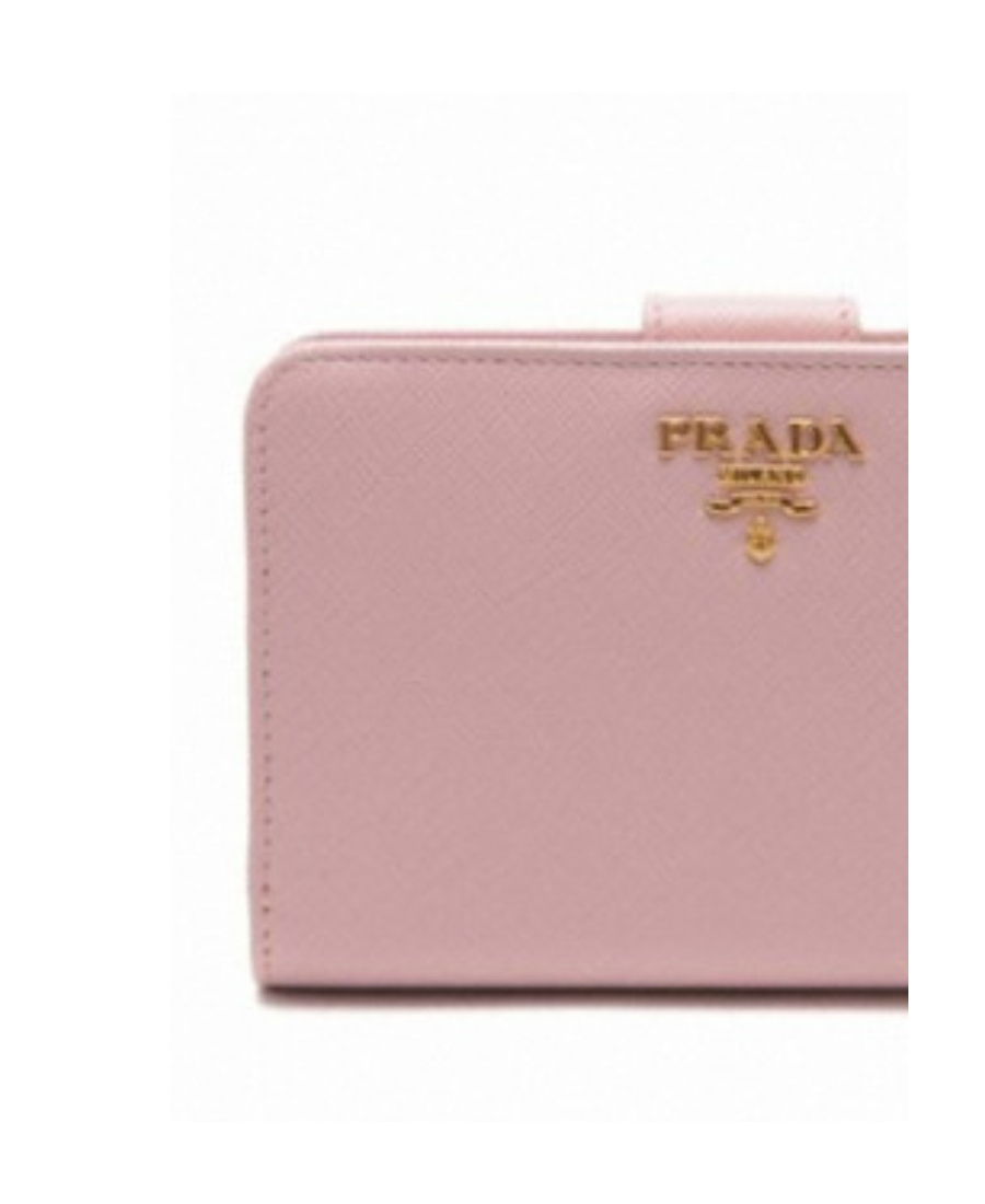 Prada Logo Zipper Wallet In Nude