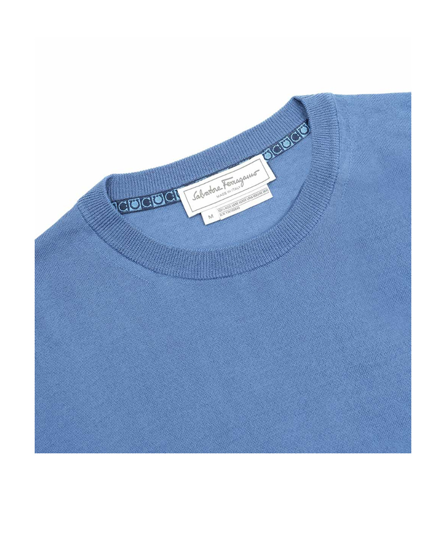 Ferragamo Round-neck Sweater In Blue