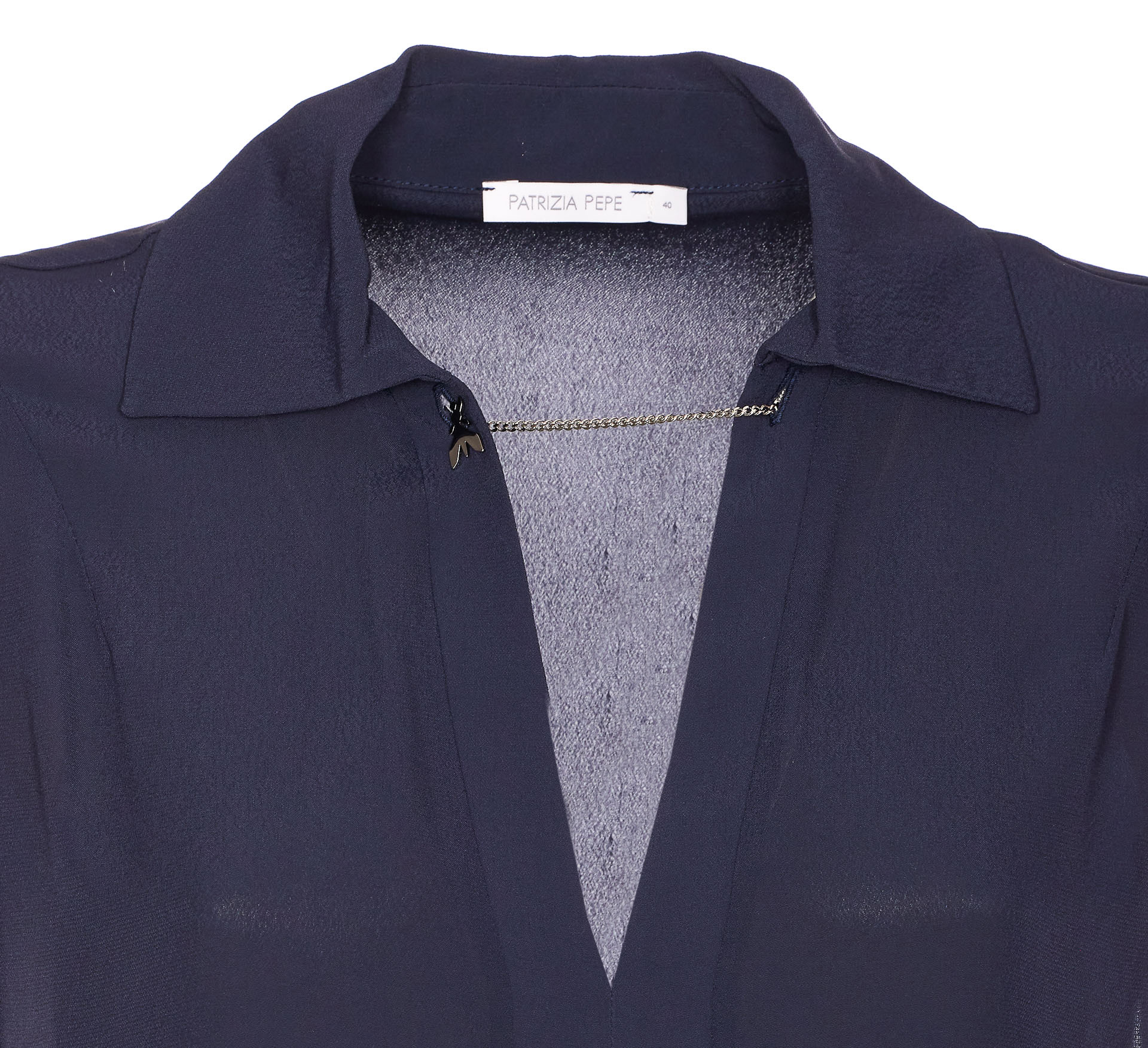 Patrizia Pepe Chain-detail Blouse In Black