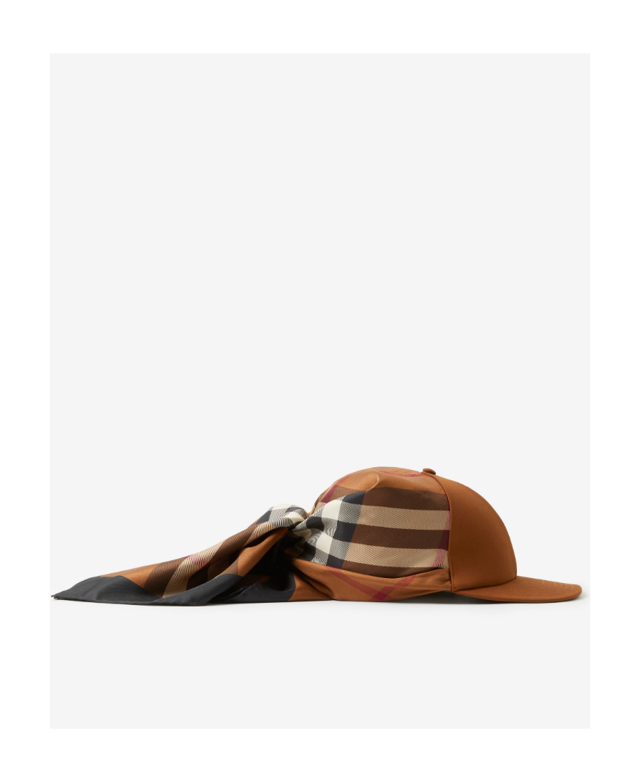 Burberry Scarf-detail Baseball Cap In Dark Birch Brown