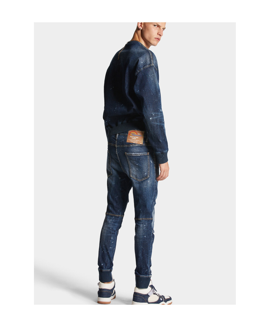 Shop Dsquared2 Sprayed Effect Jeans In Black