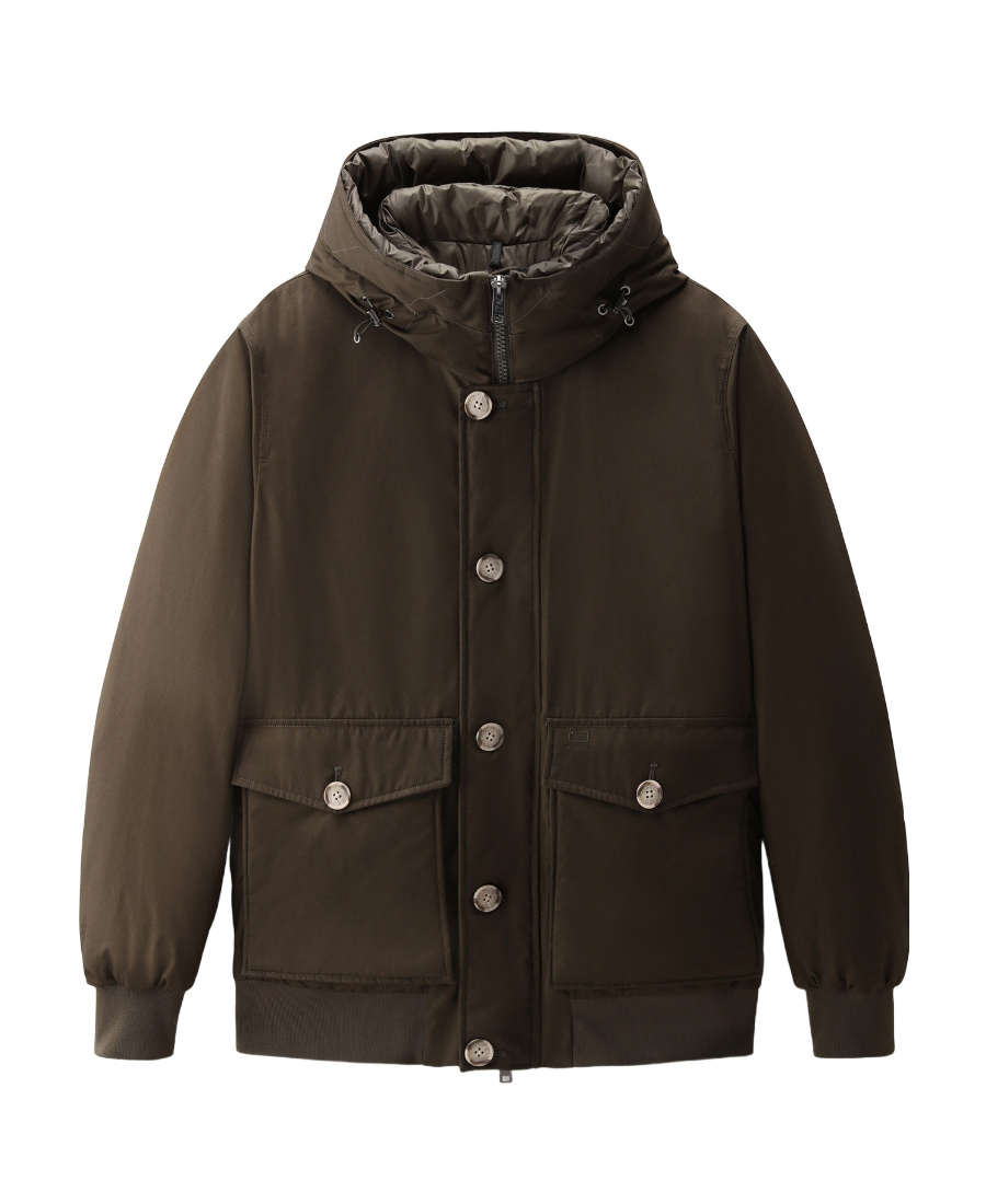 Woolrich Hooded Down Jacket In Black
