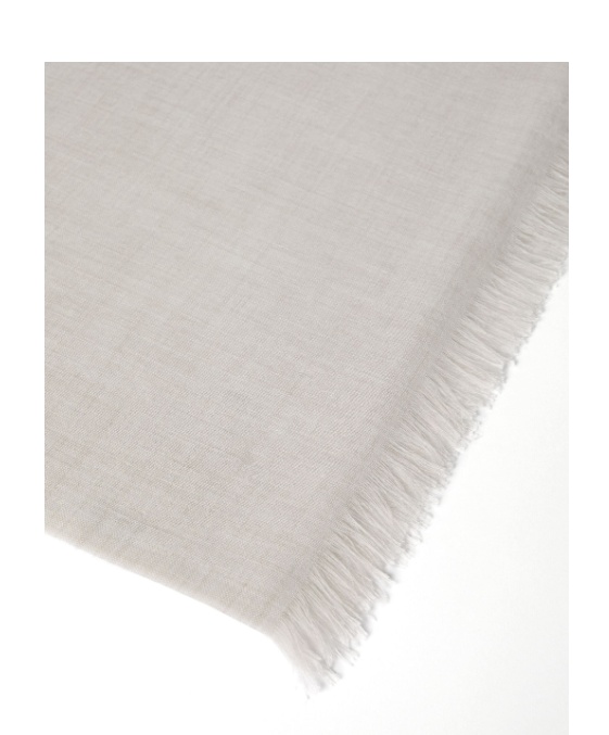 Brunello Cucinelli Fringed Cashmere-silk Scarf In White