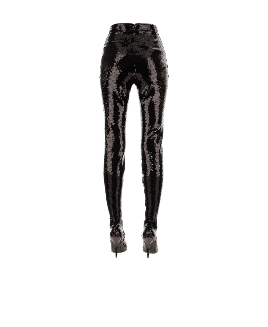 Balenciaga Embellished High Waist Leggings In Black