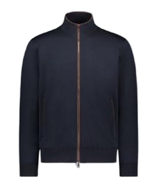 Paul & Shark Long-sleeved Knitted Cardigan In Black