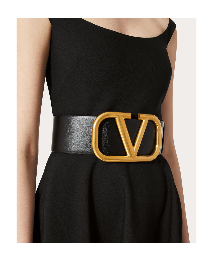 Valentino Vlogo Signature Buckle Leather Belt In Multicolor