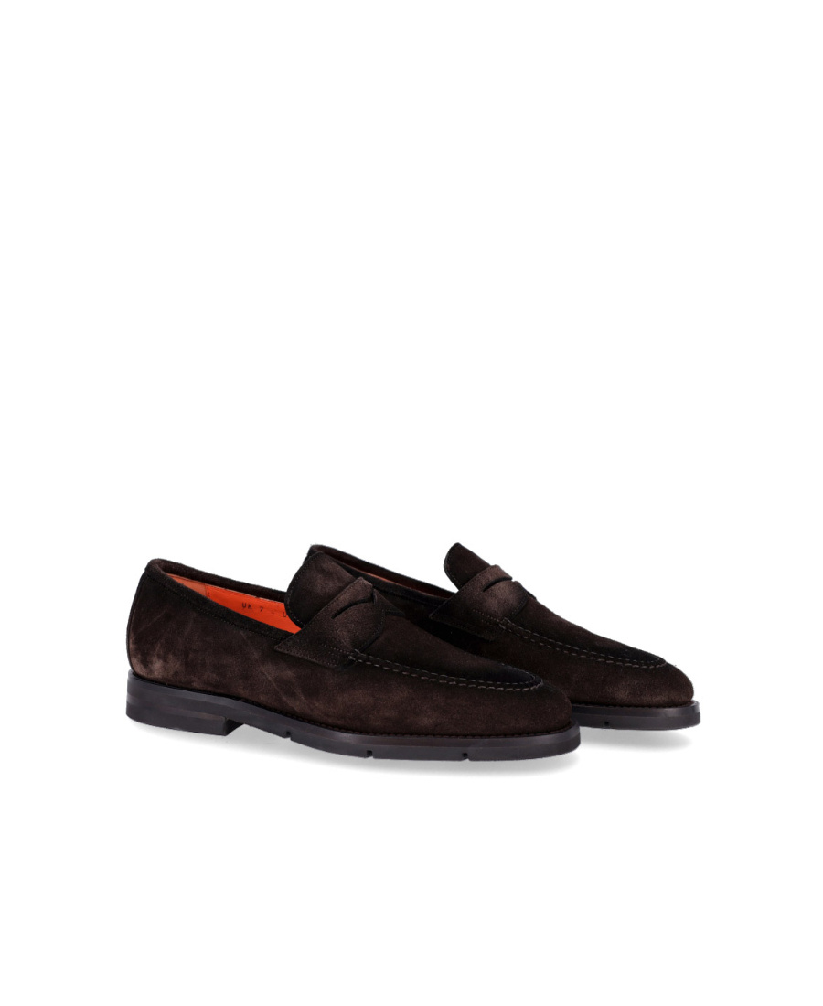 Santoni Logo Business Casual Shoes In Black