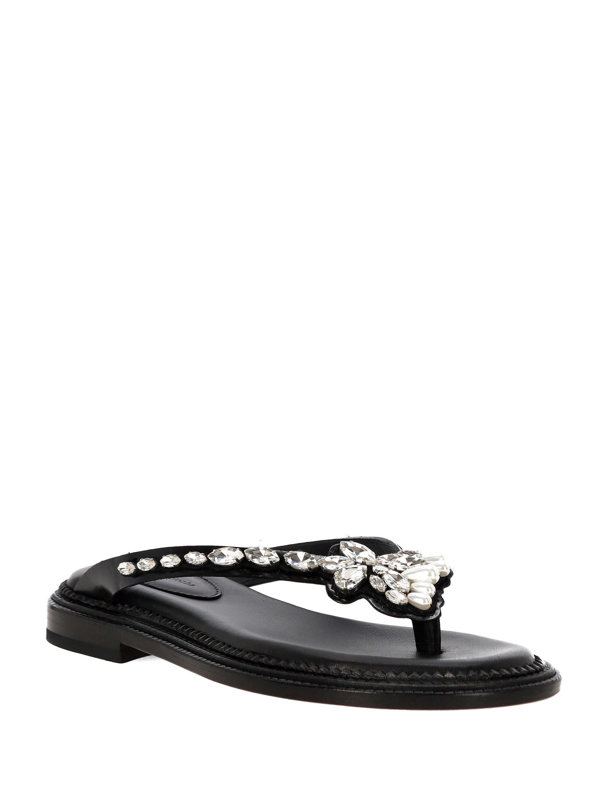 Simone Rocha Embellished Thong Sandals In Black