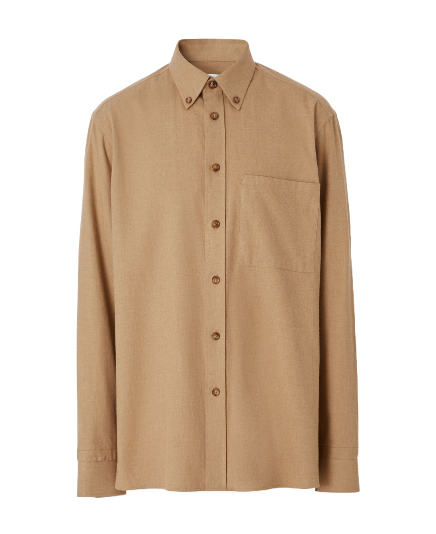 Burberry Button-down Long-sleeve Shirt In Brown