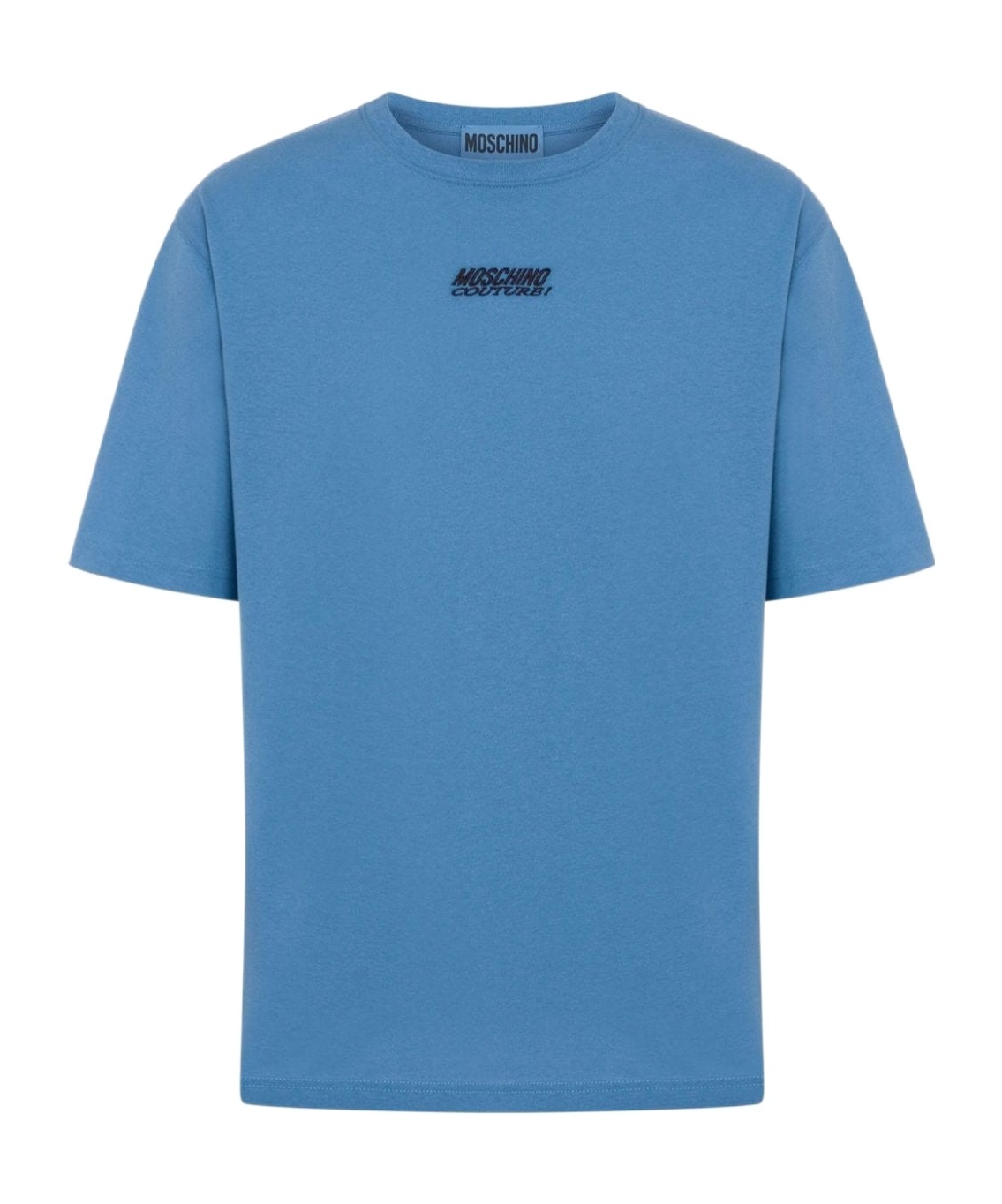 Moschino Logo-embroidered Cotton T-shirt In Blue