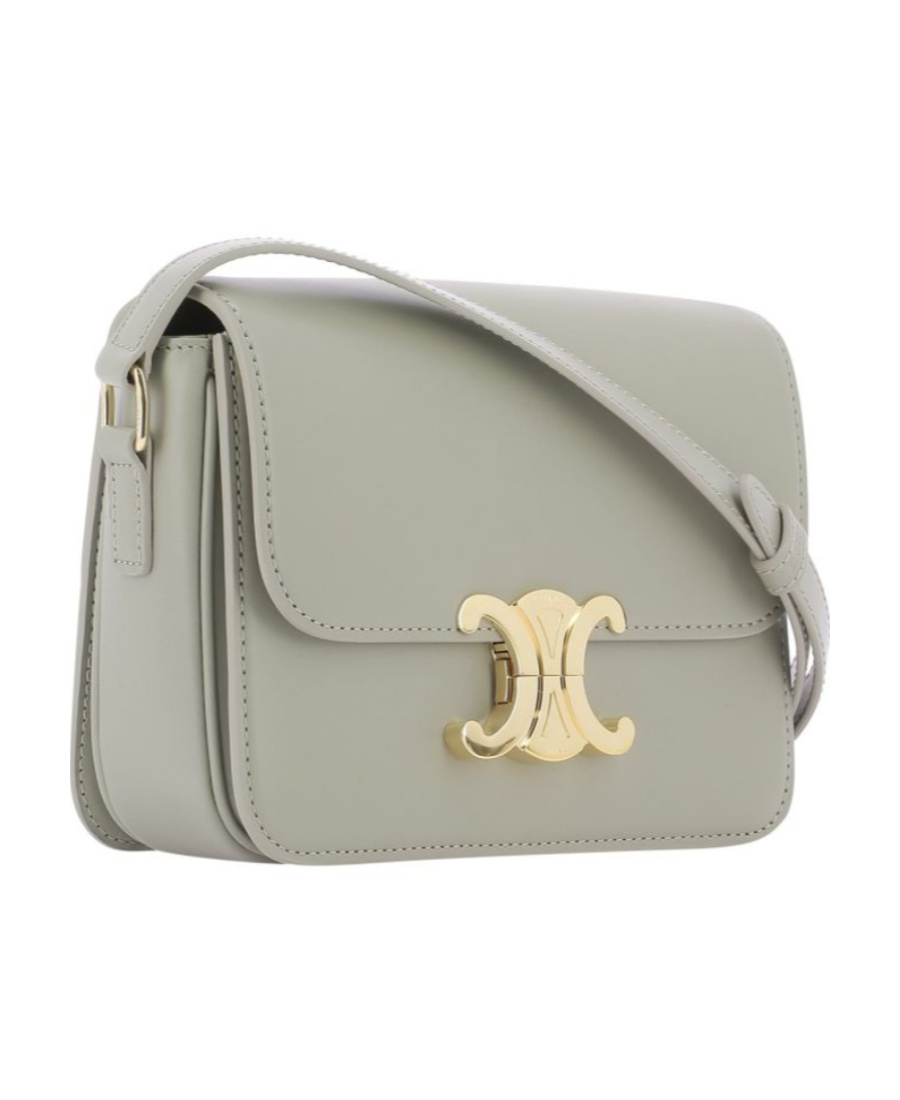 Celine Triomphe Small Shoulder Bag In Gray