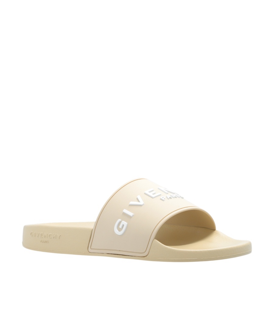 Givenchy Rubber Slide With Logo In Nude