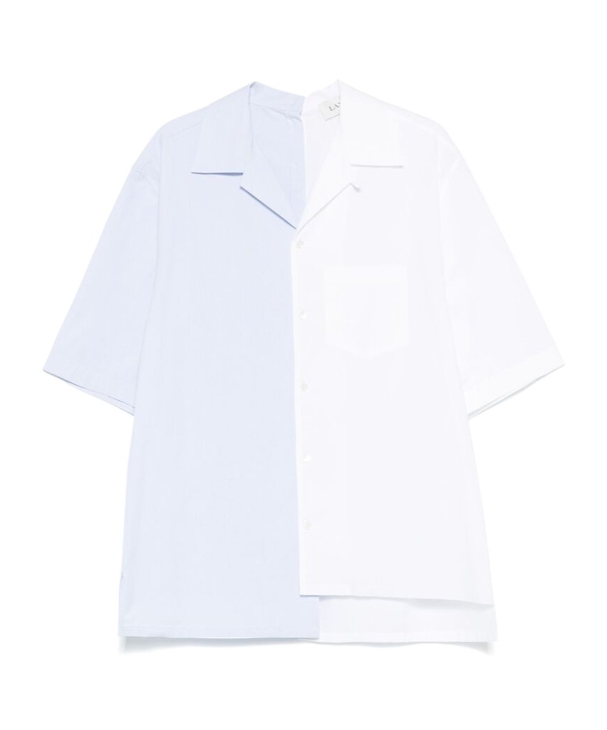 Lanvin Blue Cotton Shirt In White