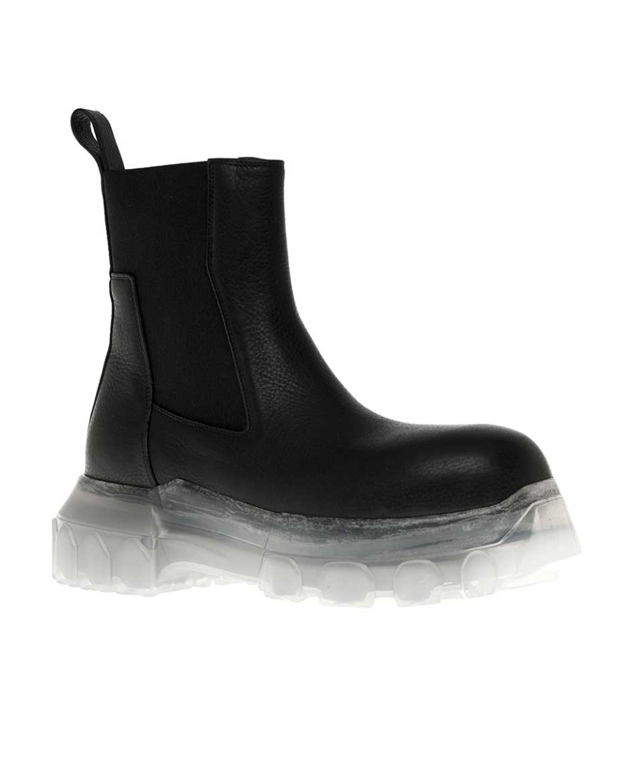 Rick Owens Beatle Bozo Leather Ankle Boots In Black