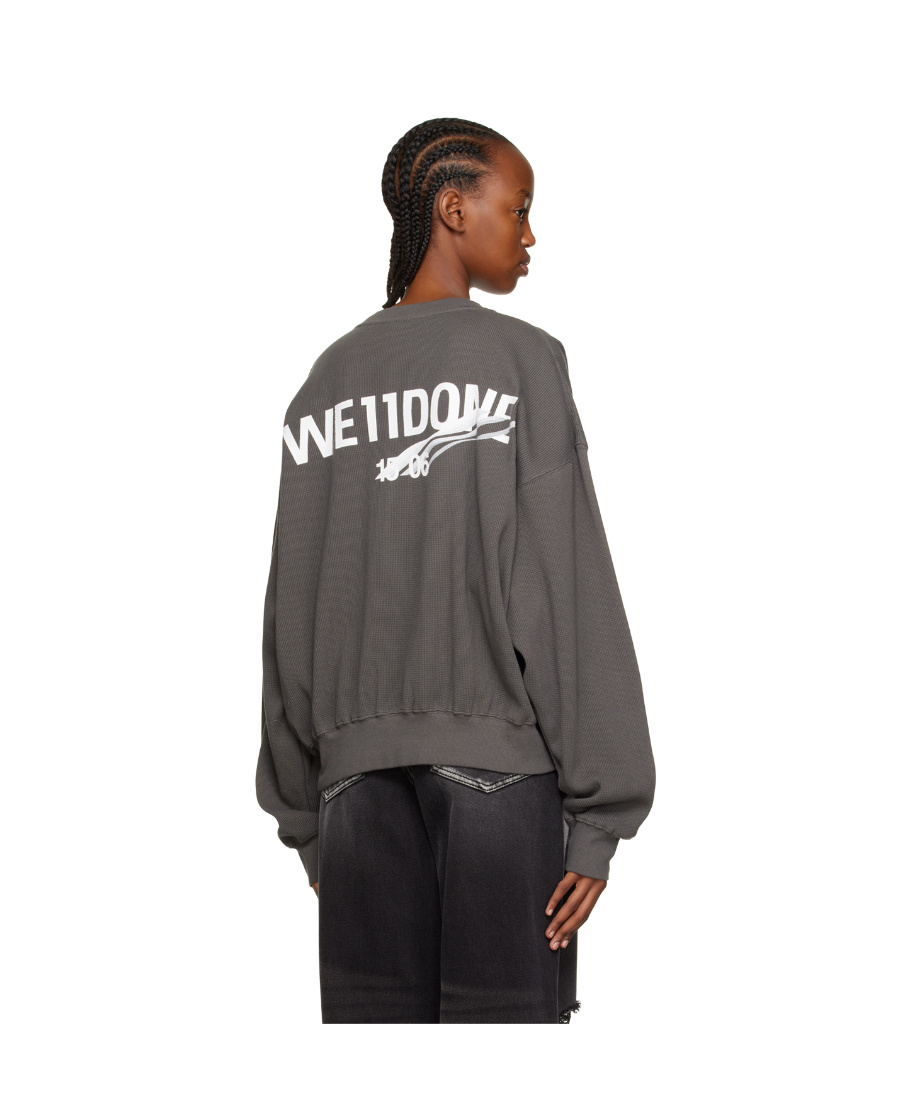 We11 Done Printed Hoodie In Black