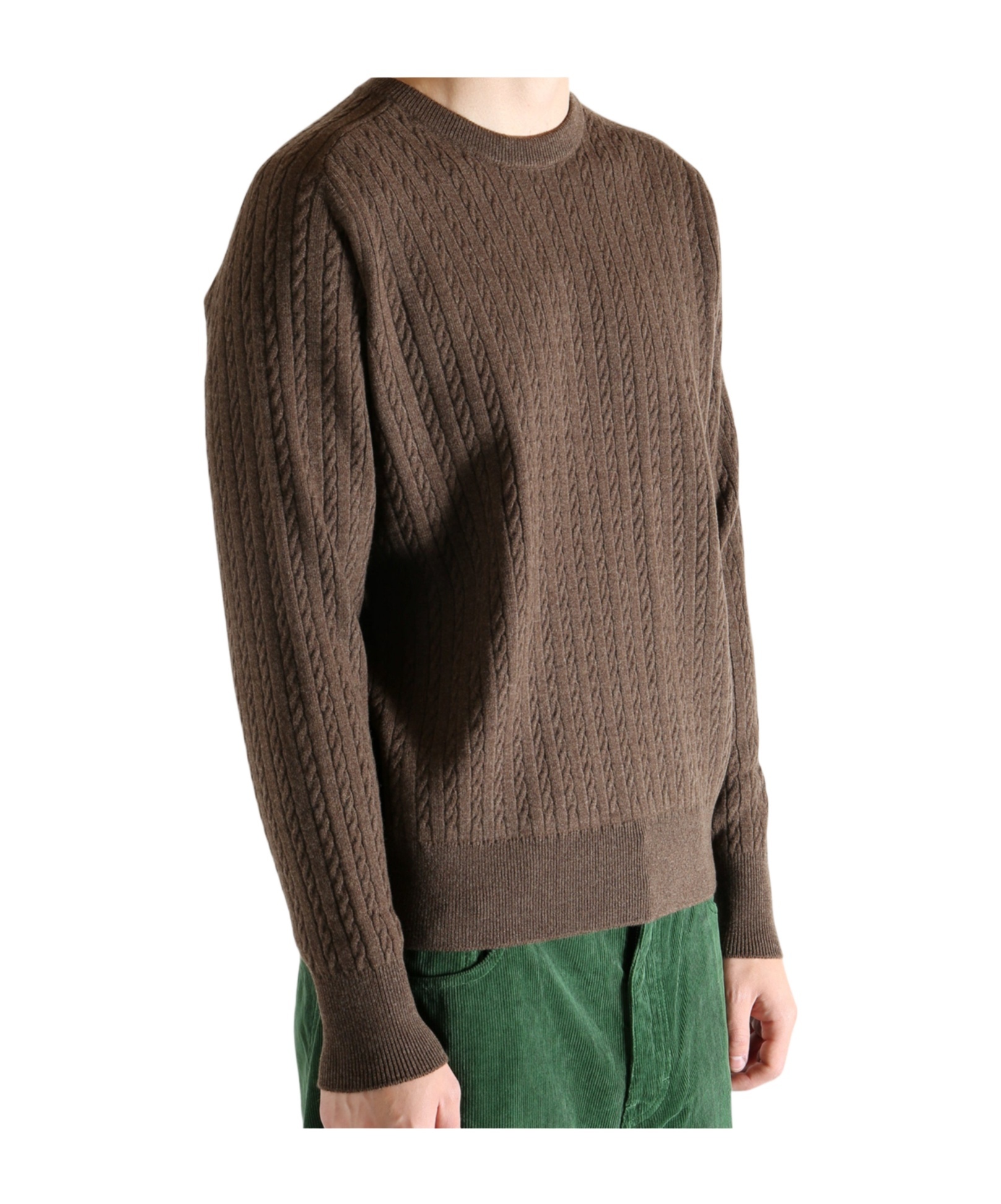 Auralee Crew Neck Sweater In Brown