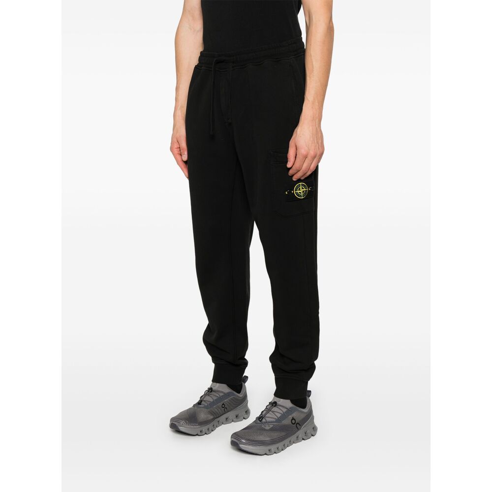 Stone Island Classic Badge Sweatpants In Black
