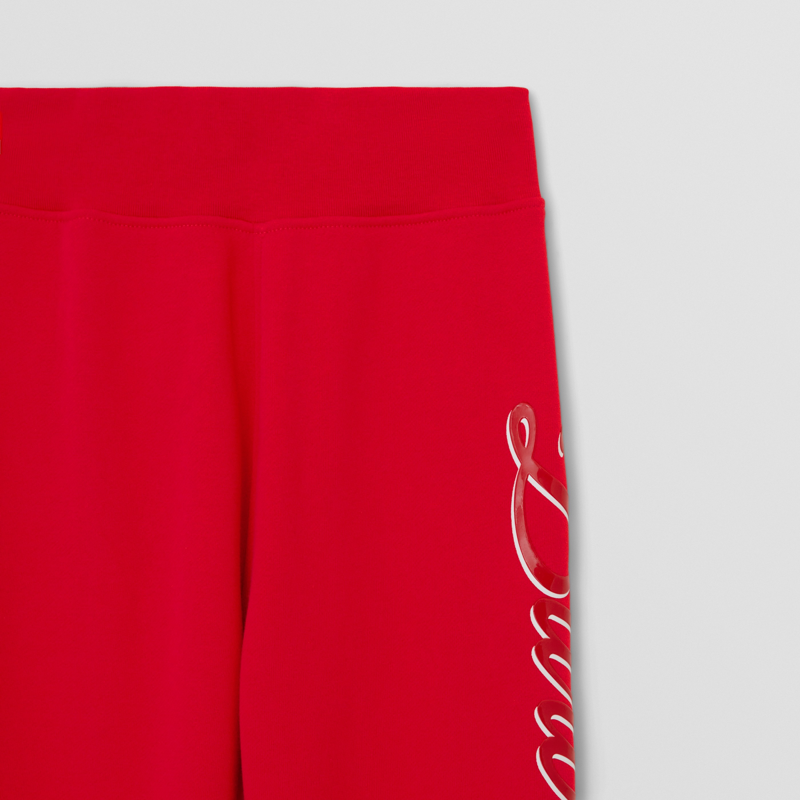 Burberry Script Logo-print Cotton Track Trousers In Red