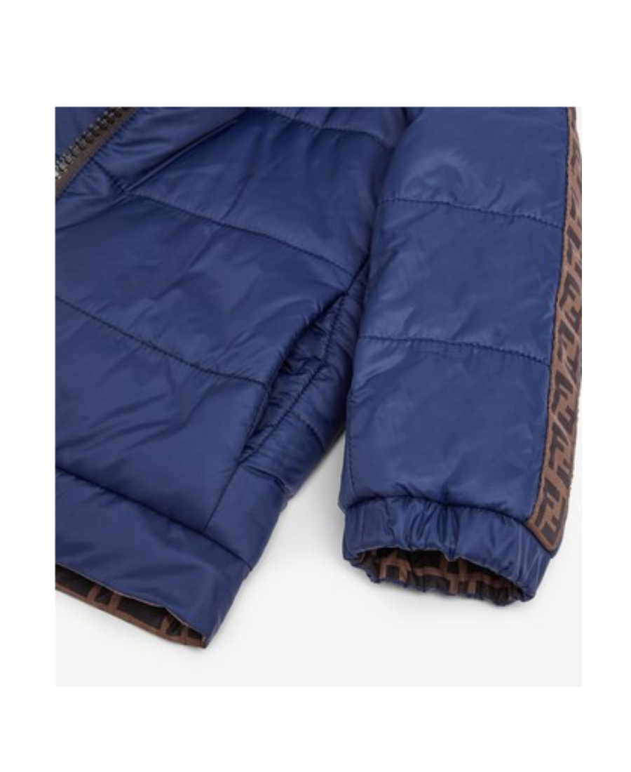 Fendi Ff-pattern Reversible Padded Jacket In Blue
